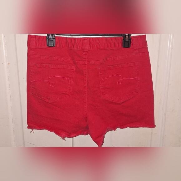 Justice Pink Junior Size 22 Plus Denim Cutoff Jean Shorts Summer Lake Beach - Picture 3 of 3
